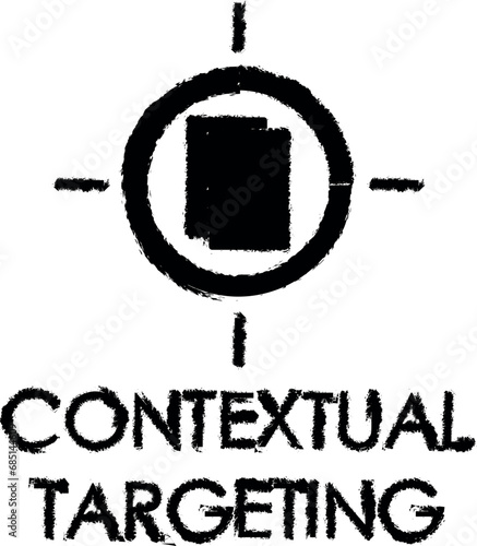 colored contextual targeting illustration vector icon in grunge style