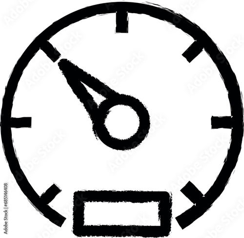 speedometer vector icon in grunge style
