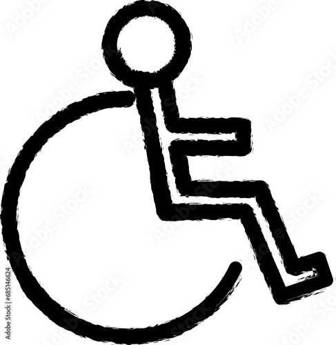 badge of a disabled person vector icon in grunge style