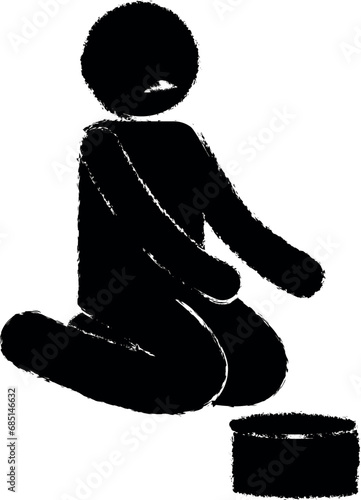 beggar vector icon in grunge style