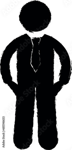 poor businessman vector icon in grunge style