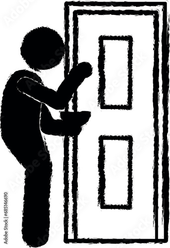 beggar vector icon in grunge style