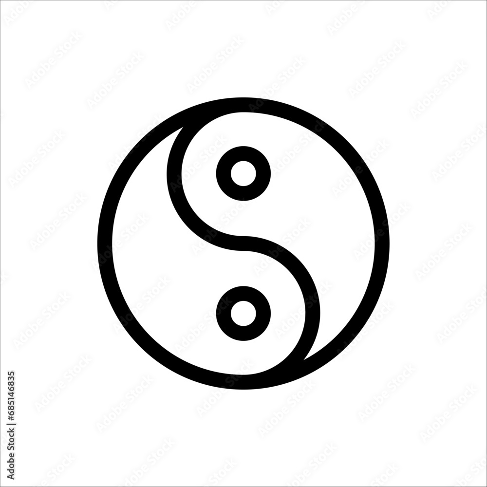 Yin and Yang vector symbol. isolated on white background Yin and Yang vector symbol. isolated on white background