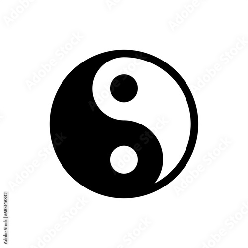 Yin and Yang vector symbol. isolated on white background