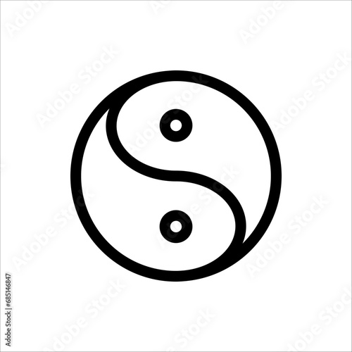 Yin and Yang vector symbol. isolated on white background photo