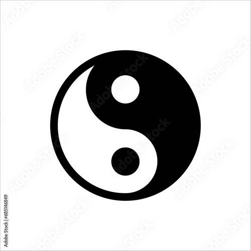 Yin and Yang vector symbol. isolated on white background