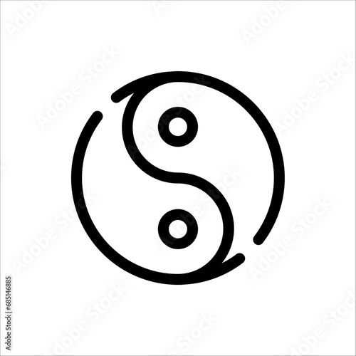 Yin and Yang vector symbol. isolated on white background