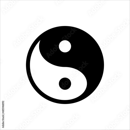 Yin and Yang vector symbol. isolated on white background