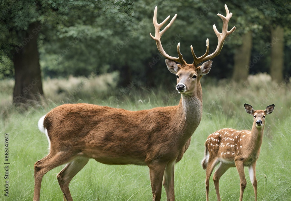 Obraz premium Elysian Elegance: Richmond Park's Timeless Deer Sanctuary