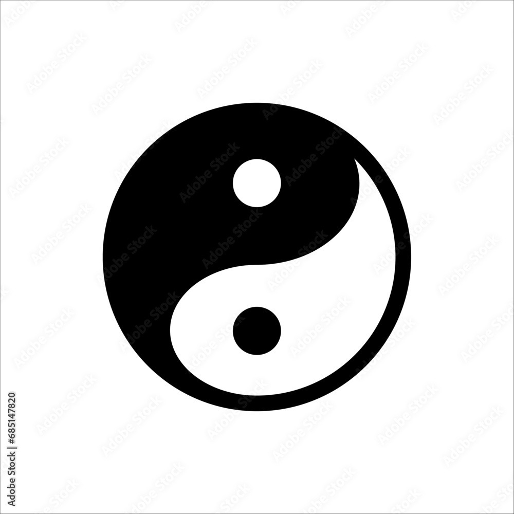 Yin and Yang vector symbol on white background Yin and Yang vector symbol on white background