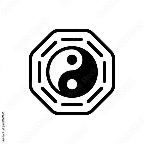 Yin and Yang vector symbol on white background