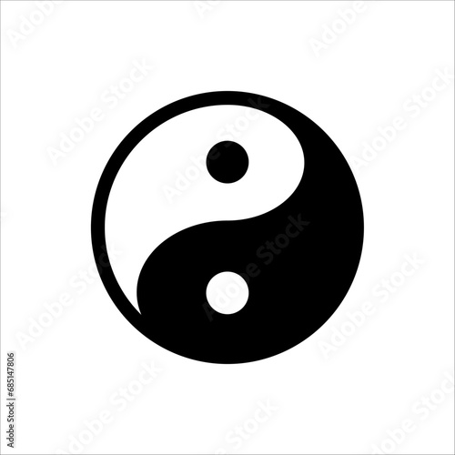 Yin and Yang vector symbol on white background