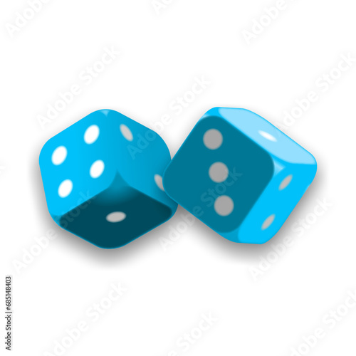 Dés roulant de couleur bleu-vert