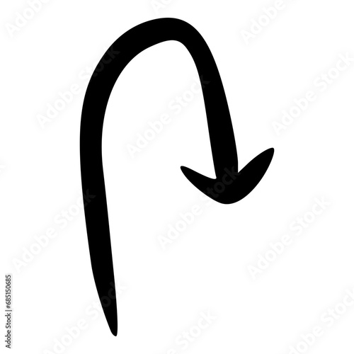 turn back arrow line doodle icon