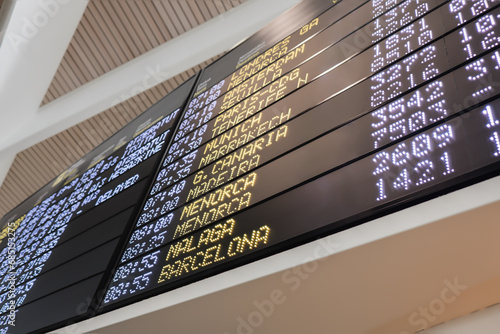 Information signage with time at terminal photo