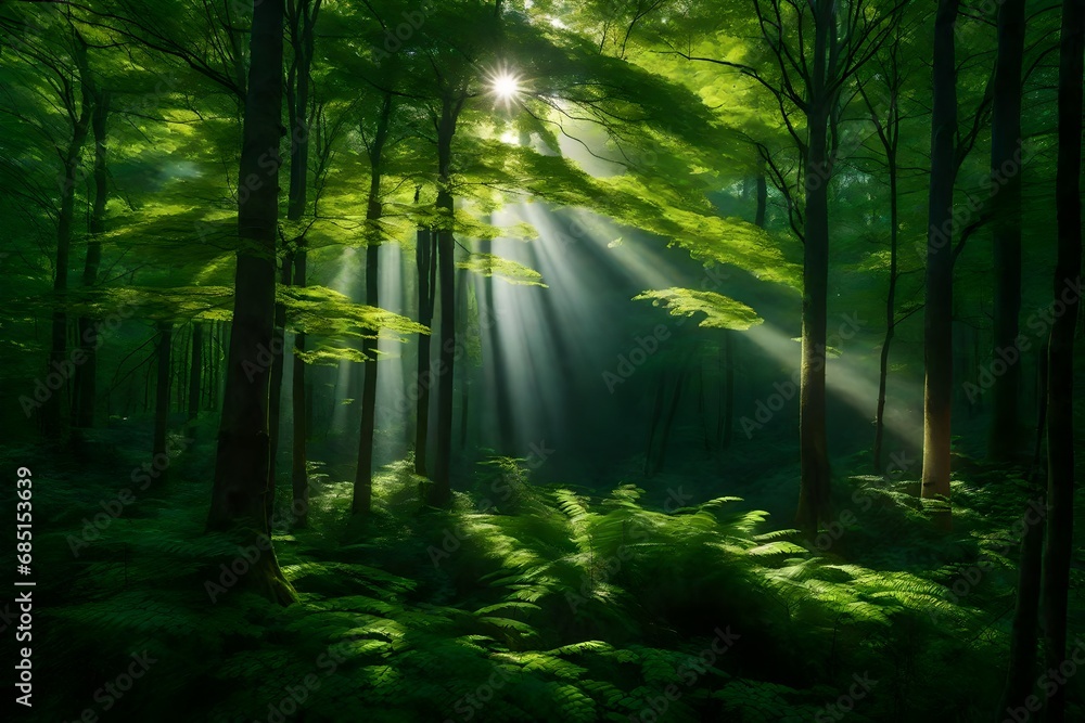 Naklejka premium forest in the morning