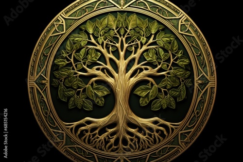 Green tree logo circle tree logo design