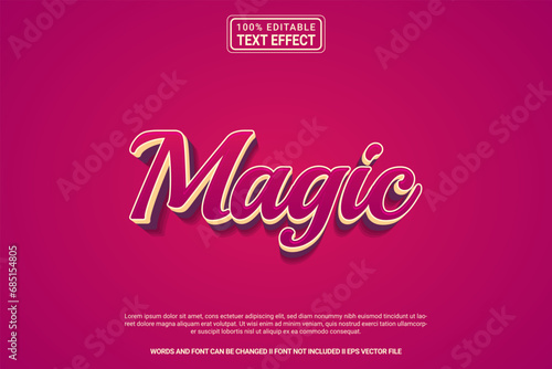 Editable text effect Magic 3d cartoon template style modren premium vector