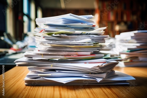  big stack of papers on the table © nataliya_ua