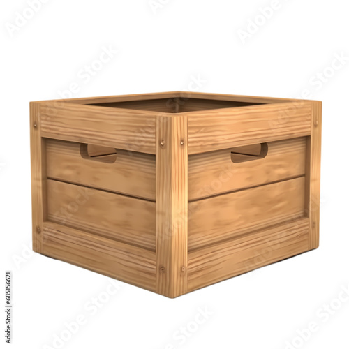 wooden box isolated on transparent background