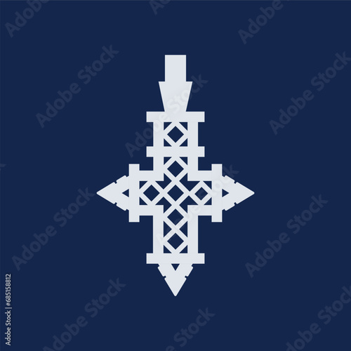Ethiopian antique cross. high quality vector illustration with detailed pattern. 
