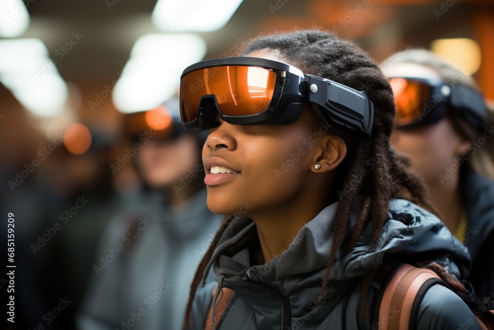 Augmented reality language learning in classroom settings, futurism image Augmented reality language learning in classroom settings, futurism image