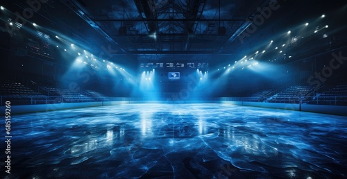 a hockey rink with light sources