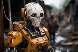 Aiding humanity humanoid robots in disaster relief efforts, futurism image