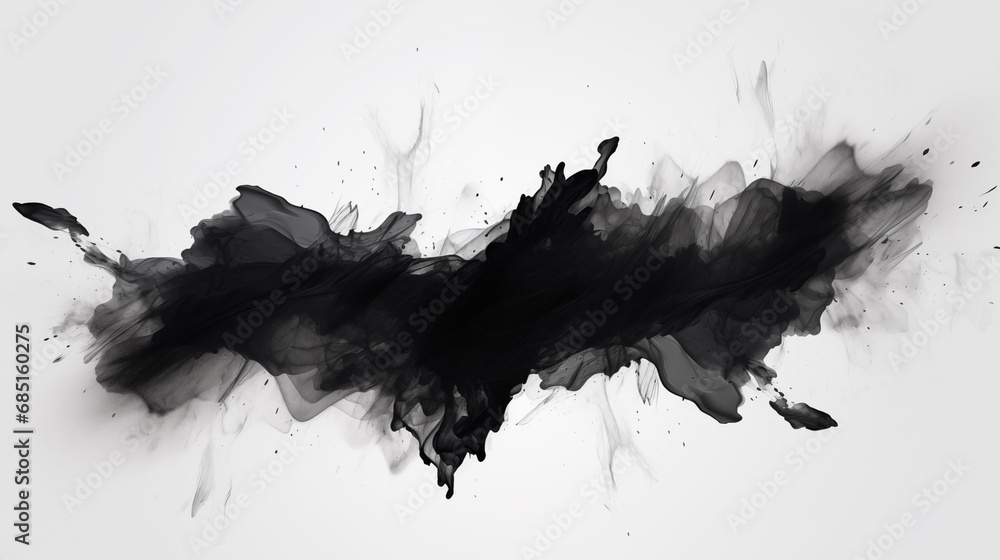 Black Ink Splatter on White Background Black Ink Splatter on White Background