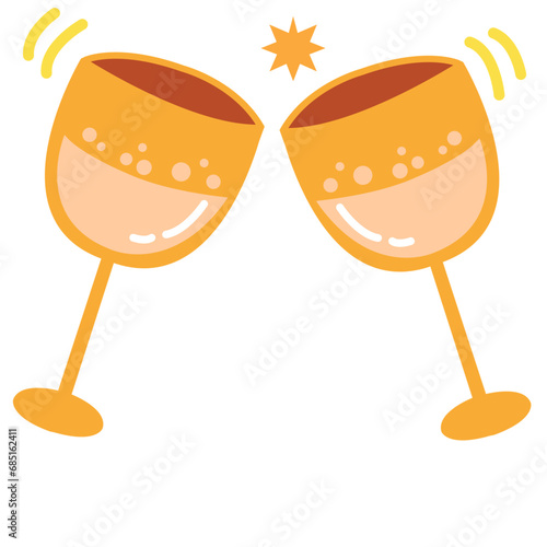 Two champaign glasses.