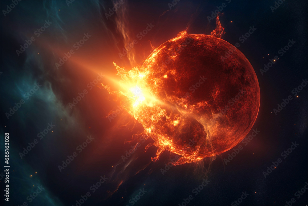 Earth on Fire and Burning Down, Global Catastrophe and World Destroyed on Dark Background Earth on Fire and Burning Down, Global Catastrophe and World Destroyed on Dark Background