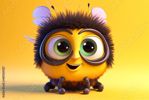 adorable little bumblebee with big eyes