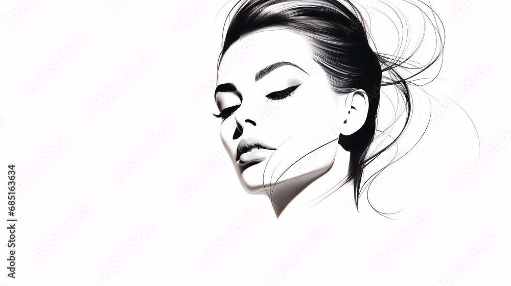 Clean Outline Drawing of a Stylish Lady, Featuring Ultra-Thin Lines for a Minimalist Aesthetic. Clean Outline Drawing of a Stylish Lady, Featuring Ultra-Thin Lines for a Minimalist Aesthetic.
