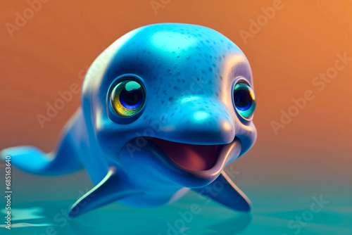 adorable little dolphin with big eyes