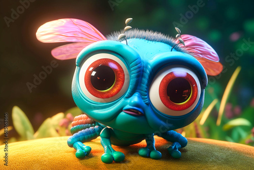 a cute little adorable little fly with big eyes