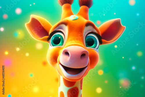 a cute little adorable giraffe with big eyes