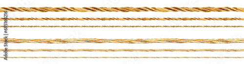 Cable - Wire - Cord - String - Rope - seamless pattern - Isolated Transparent PNG - Gold, golden, brass - Various Shapes and models