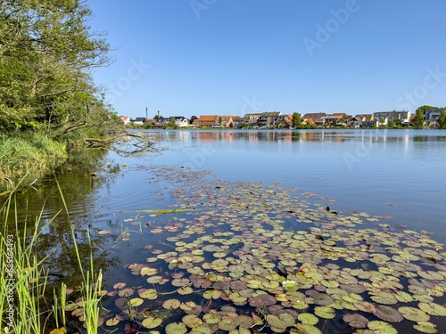 Hiking around Gråsten castle lake - Gråsten in the Jutland region of southern Denmark. It is best known for being the summer residence of the Danish Royal Family. Denmark