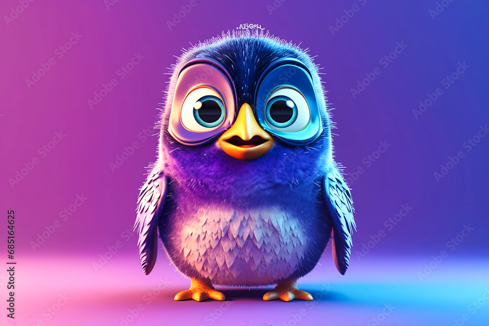 Obraz premium a cute little adorable penguin with big eyes