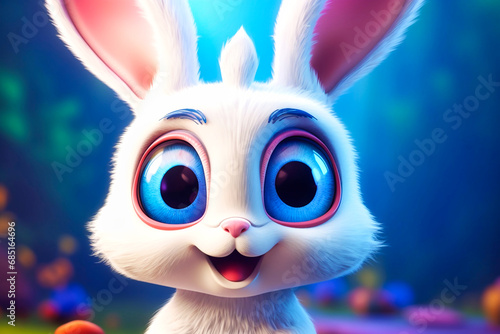 a cute little adorable rabbit with big eyes