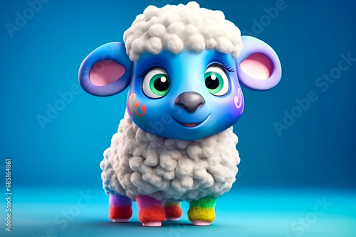 a cute little adorable sheep with big eyes