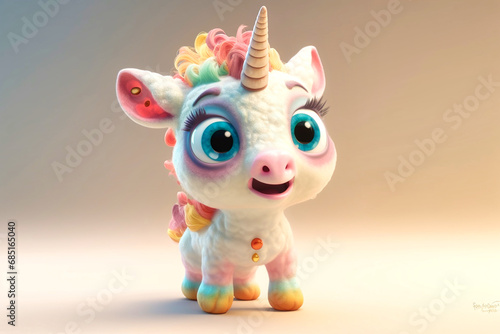 a cute little adorable unicorn with big eyes