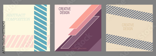 A set of abstract geometric shapes. Template for postcards, posters, covers, interior and creative design