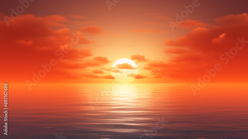 Beautiful Sunrise Background, Painting the Sea in a Palette of Gentle Hues © ShadowHero58