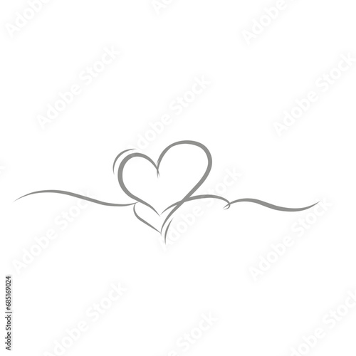 Line art style of love. Love iconLine art style of love. Love icon with line art. with line art. Thin contour and romantic symbol for greeting card and web banner in simple linear style. 