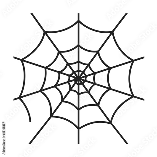 Circular spiral spide web. Vector illustration