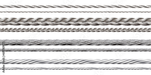 Cable - Wire - Cord - String - Rope - seamless pattern - Isolated Transparent PNG - Silver, Metal, Iron, Steel - Various Shapes and models