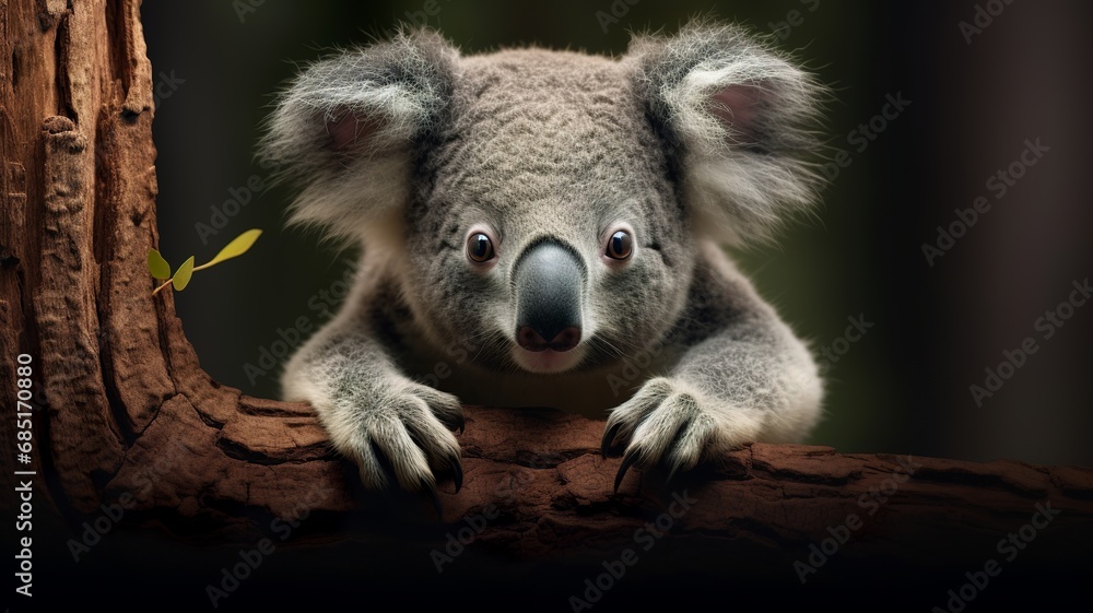 Koala, Minimalistic Professional Portrait, Generative AI Koala, Minimalistic Professional Portrait, Generative AI