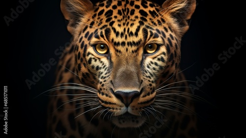 Leopard, Minimalistic Professional Portrait, Generative AI © AIExplosion