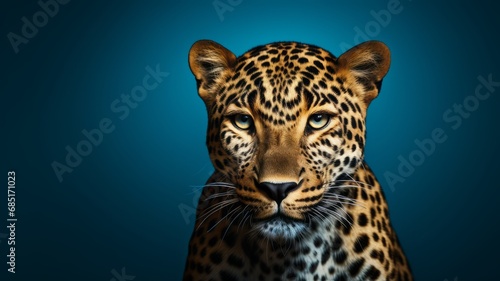 Leopard  Minimalistic Professional Portrait  Generative AI